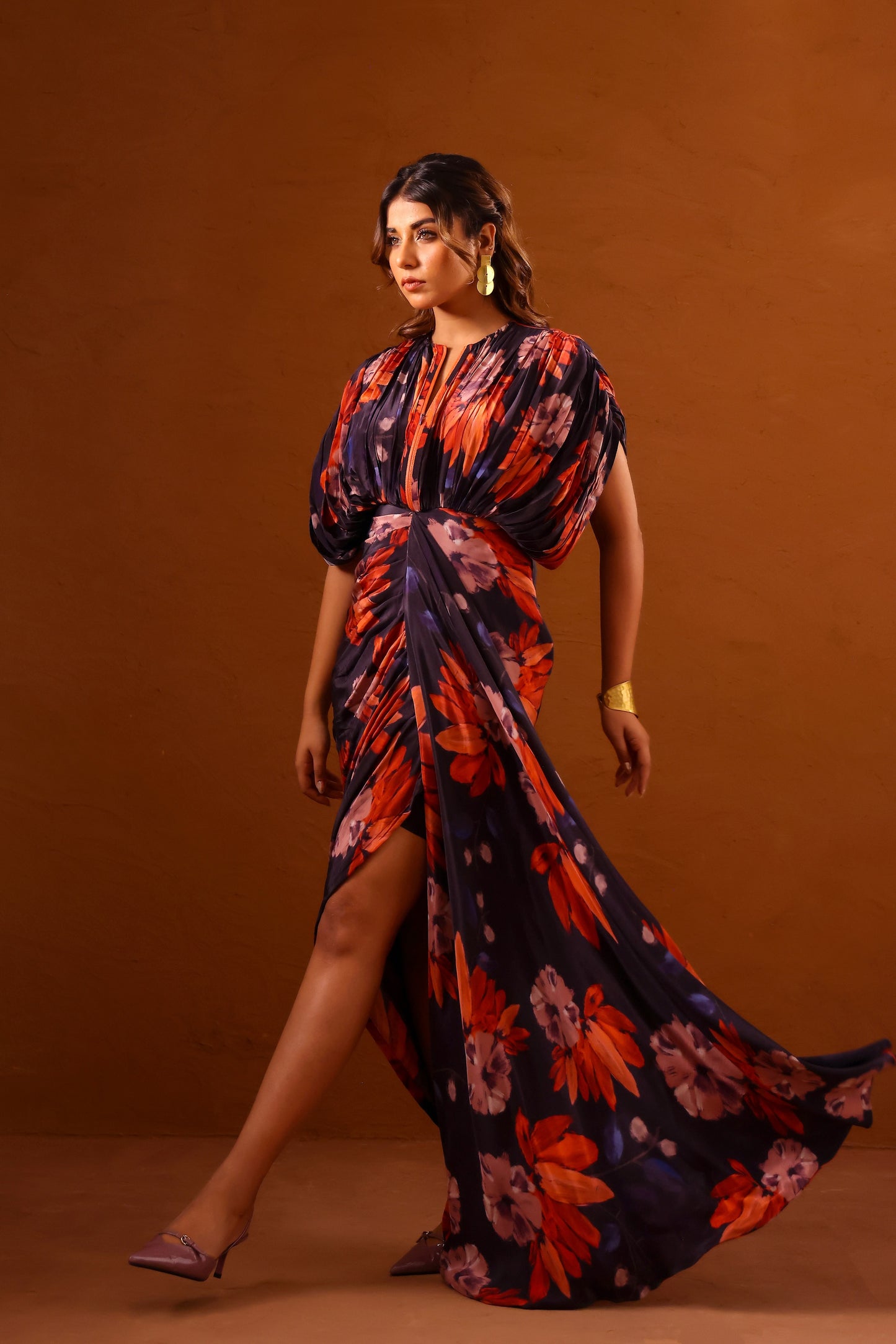 Clavo kaftan gown with front zipper