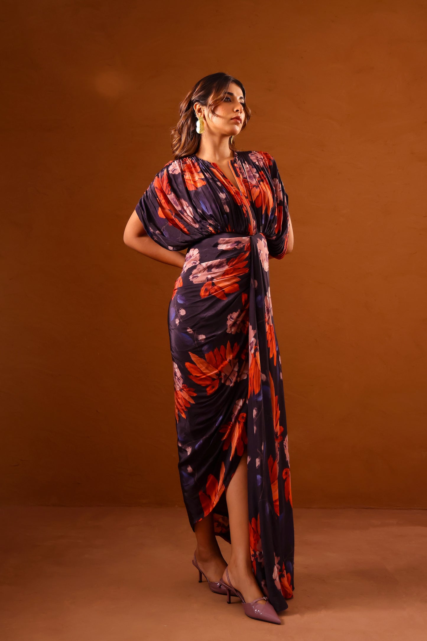 Clavo kaftan gown with front zipper