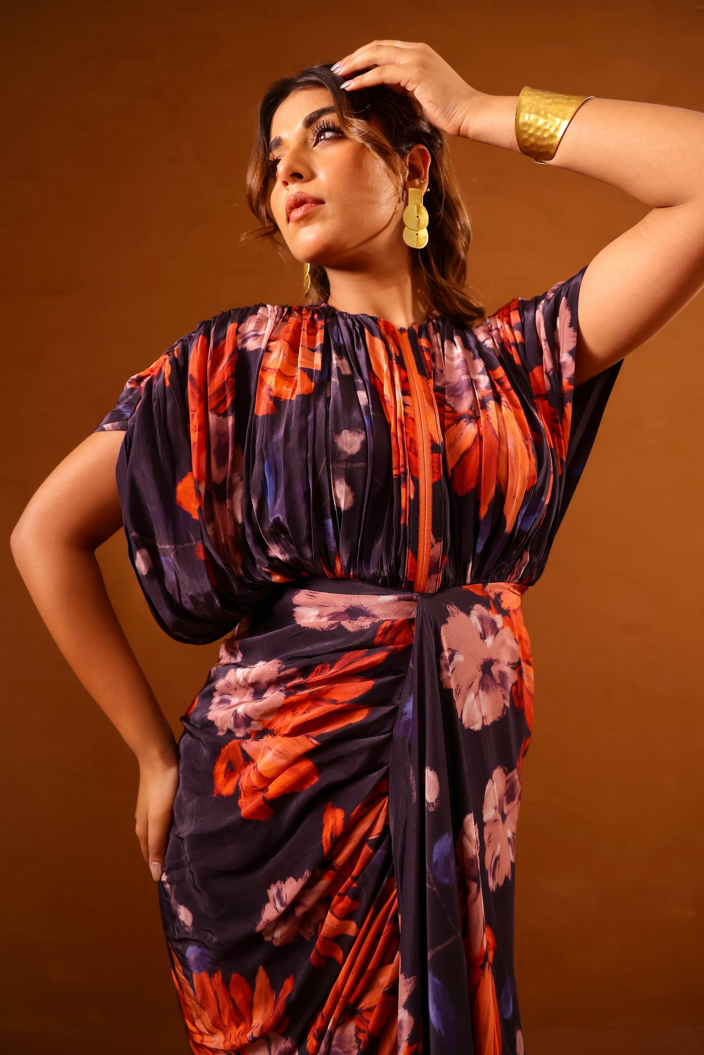 Clavo kaftan gown with front zipper