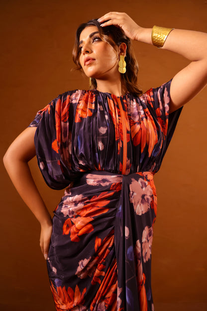 Clavo kaftan gown with front zipper