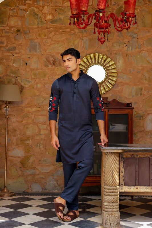 Noor royal blue kurta set