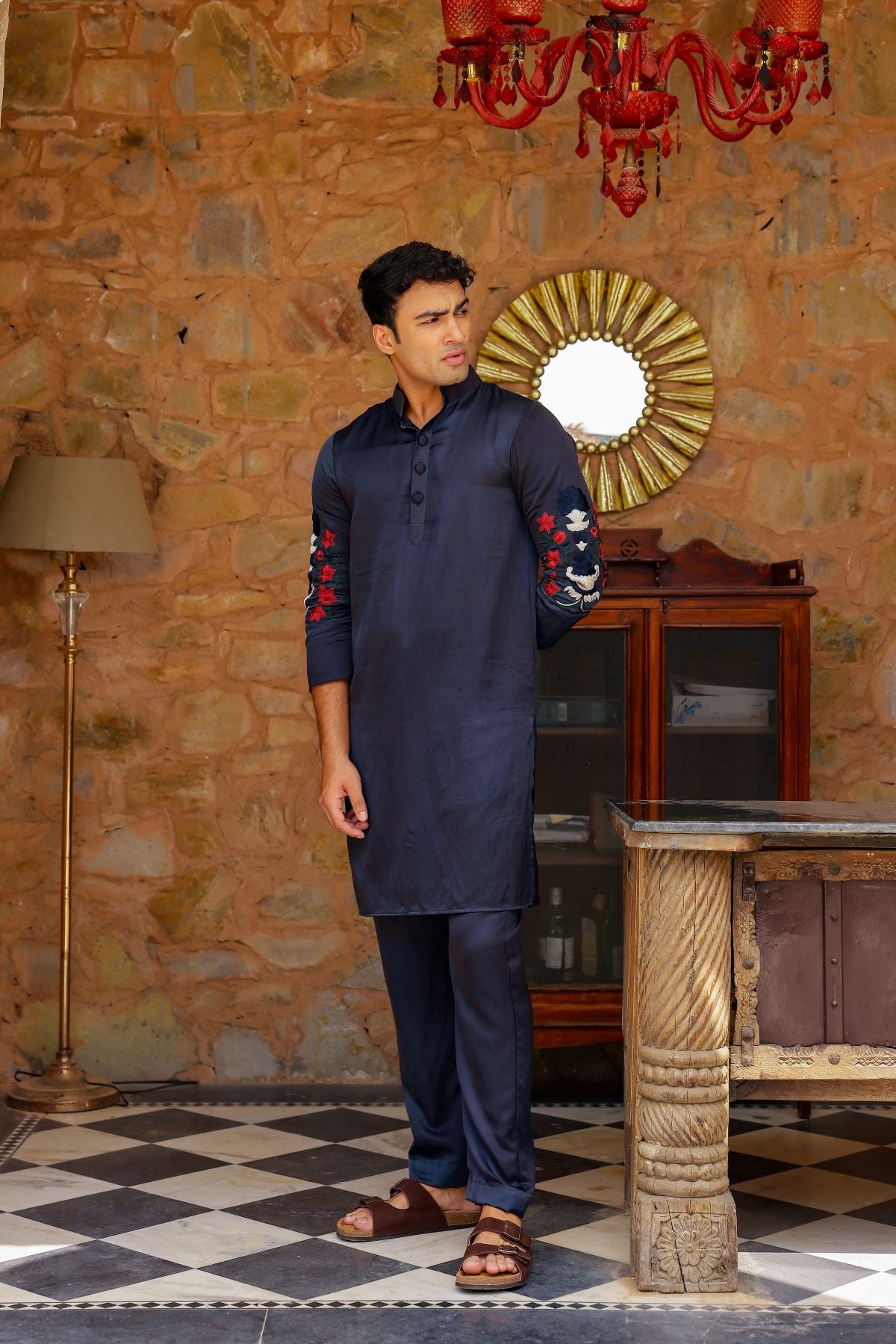 Noor royal blue kurta set