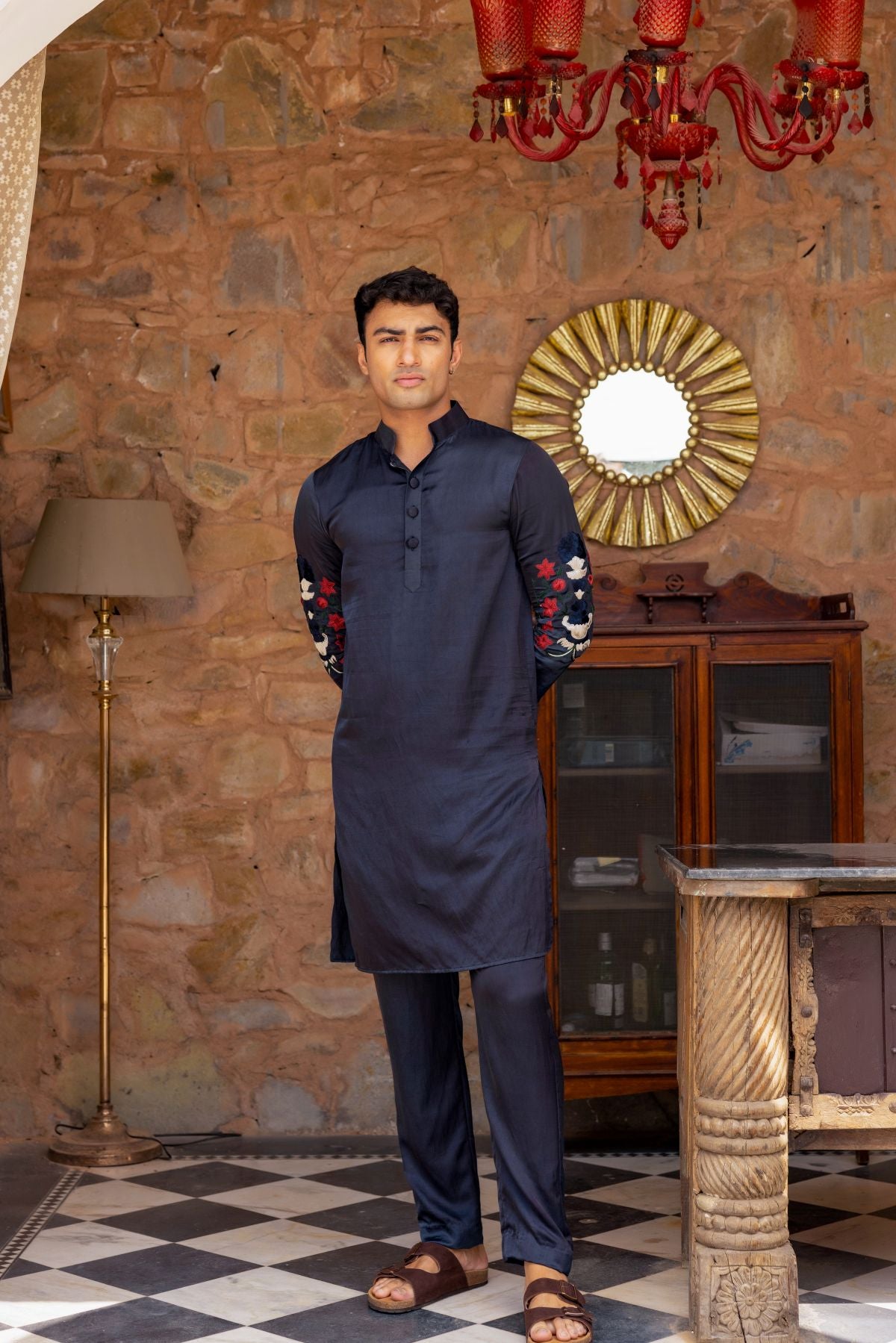 Noor royal blue kurta set