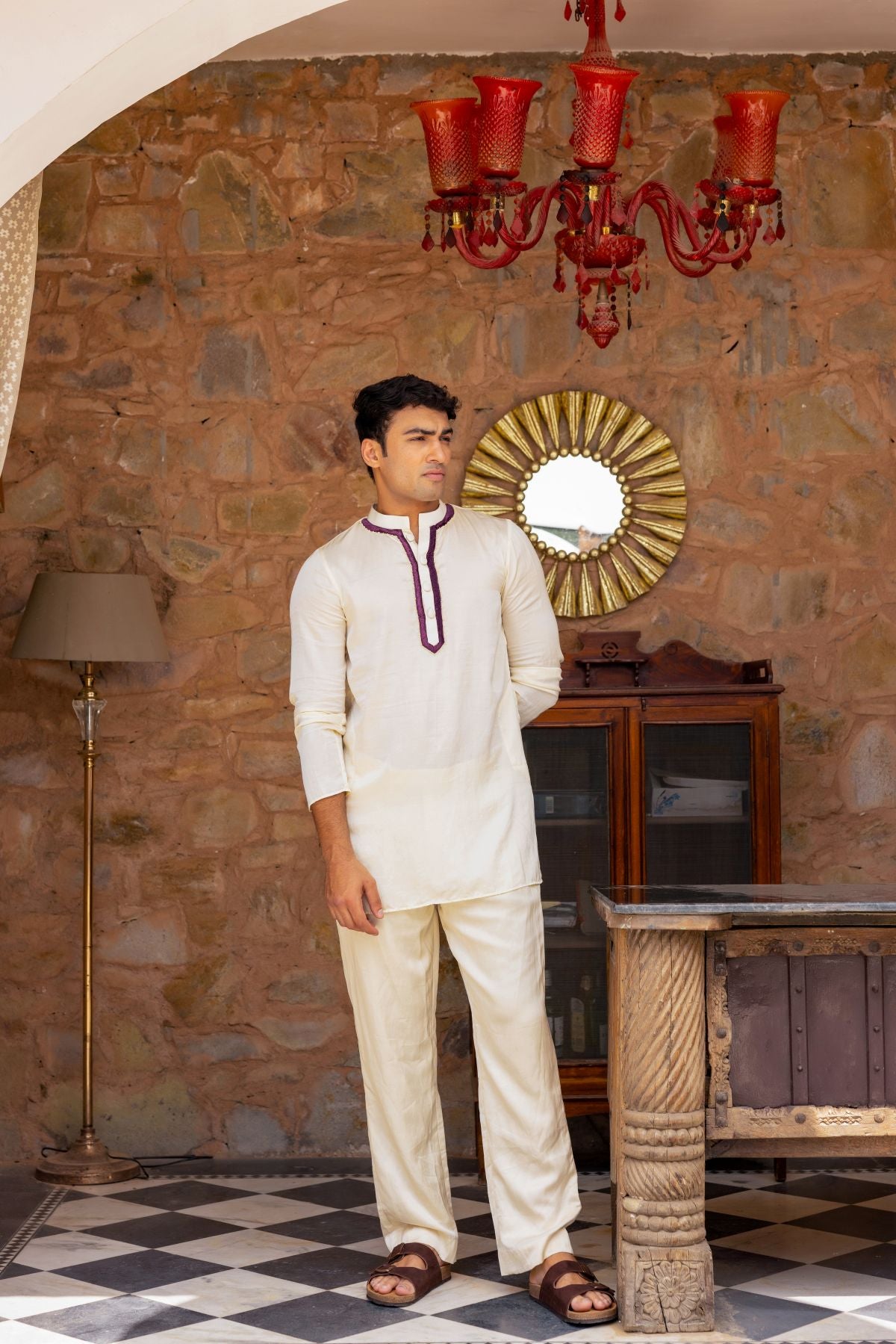 Off-white kurta set