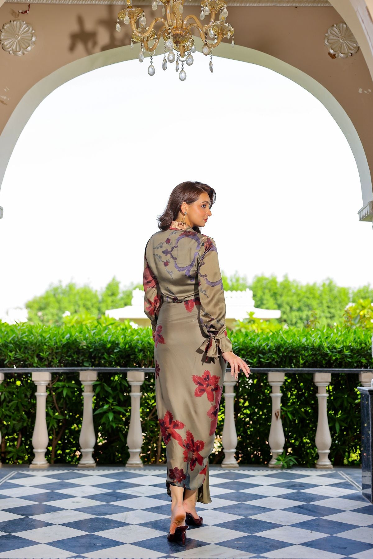 Bagicha embellished shirt paired with draped skirt