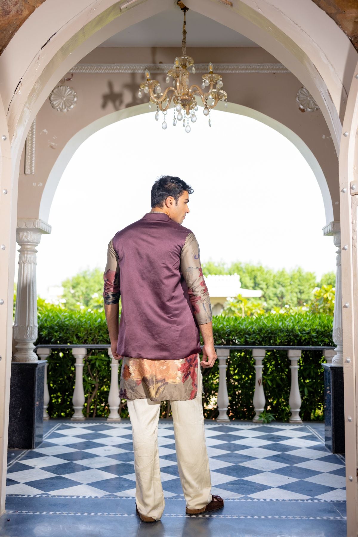 Bagicha kurta with zari work jacket