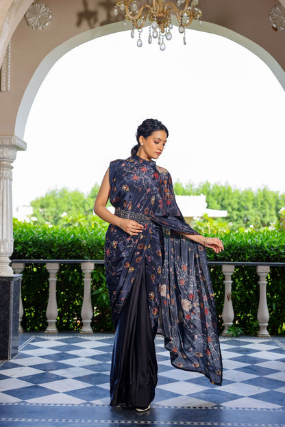 Noor collar pallu saree