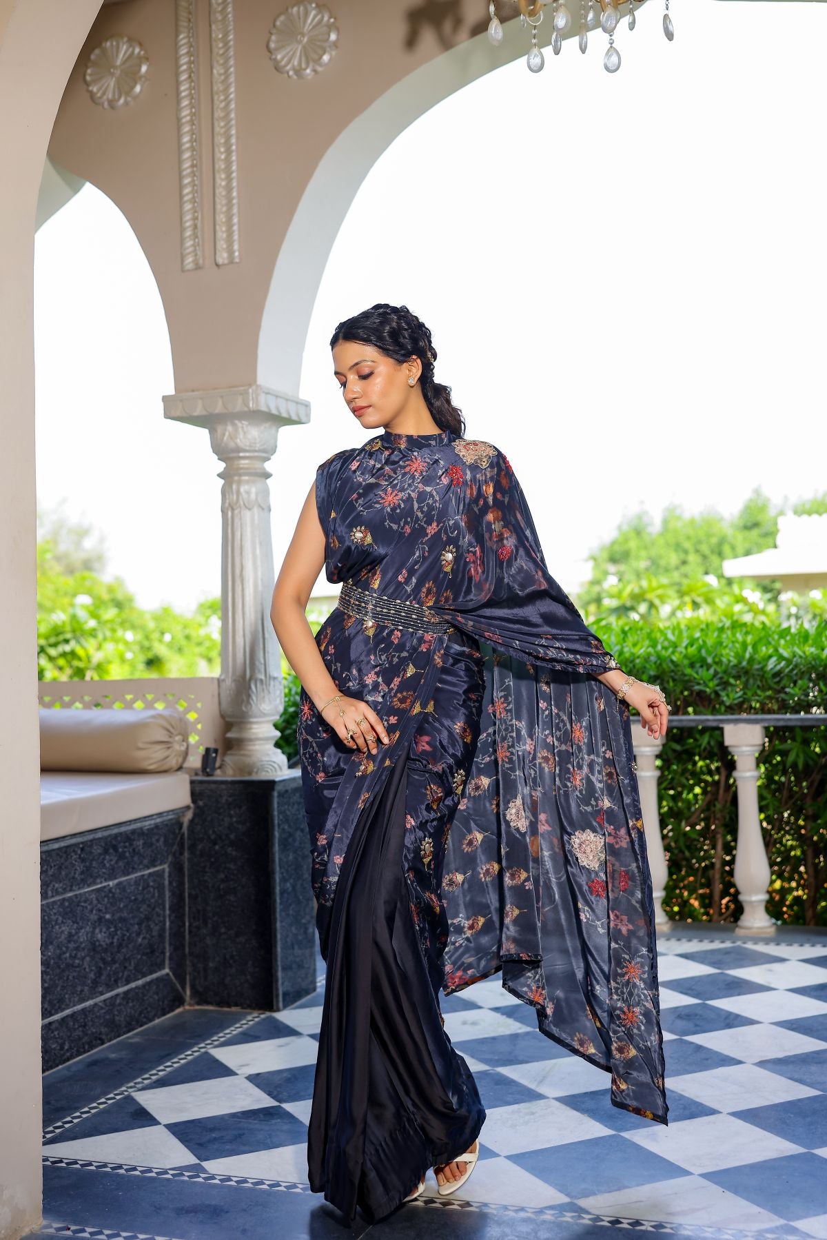 Noor collar pallu saree