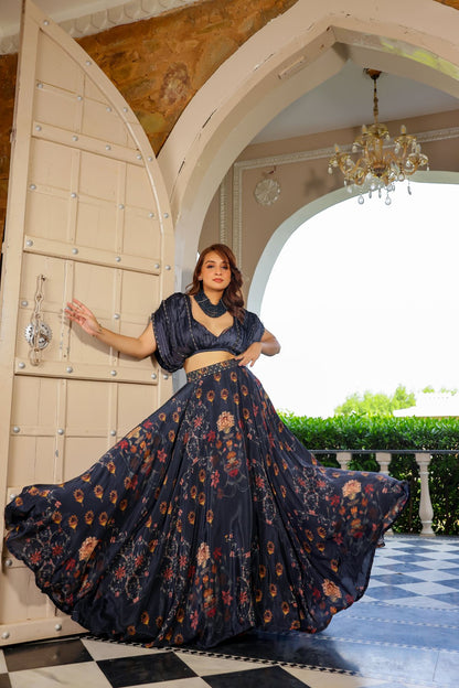 Noor skirt set paired with draped blouse