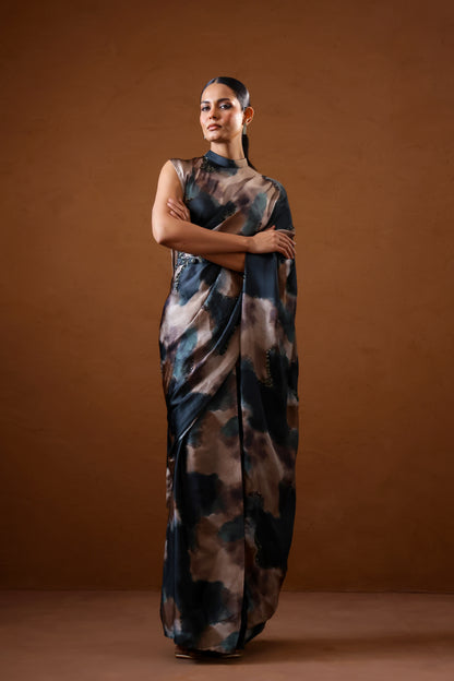 Patina collar pallu sari