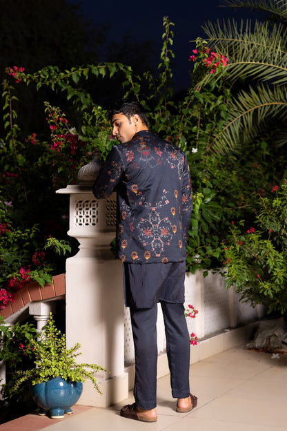 Noor kurta set paired with an embellished jacket