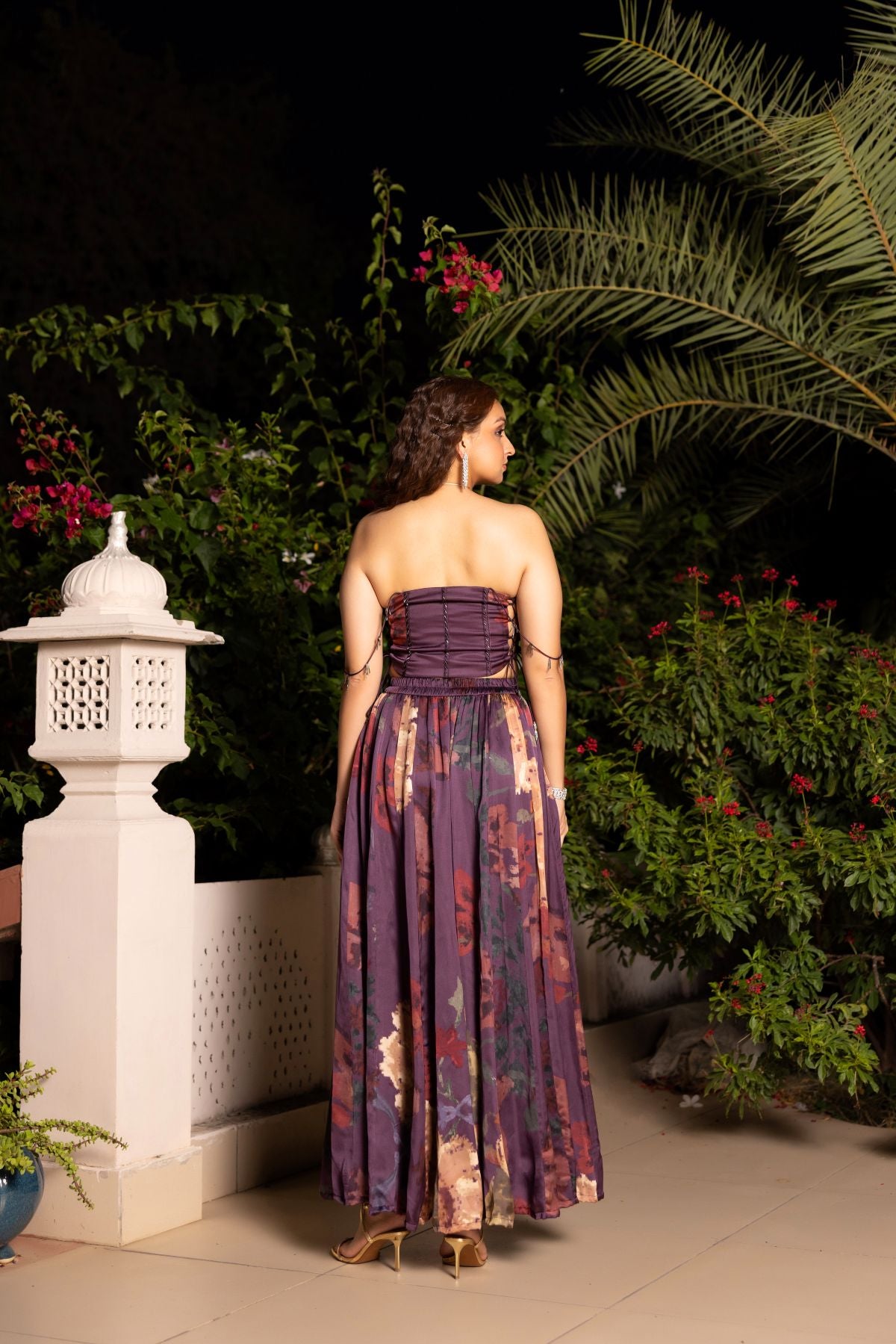 Meher embellished corset and kalidar skirt set
