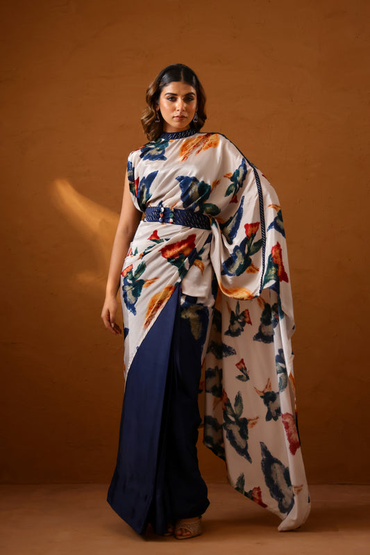 Pardesi collar pallu sari