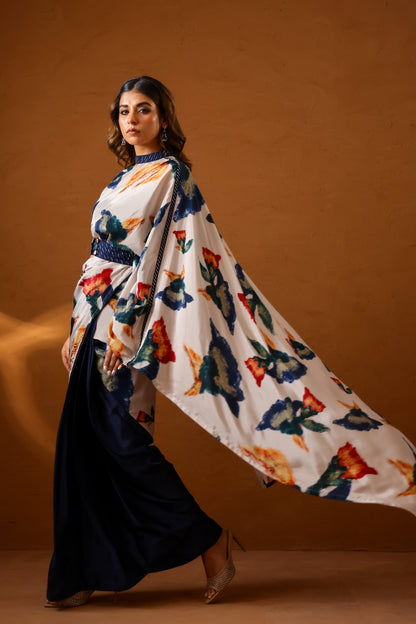 Pardesi collar pallu sari