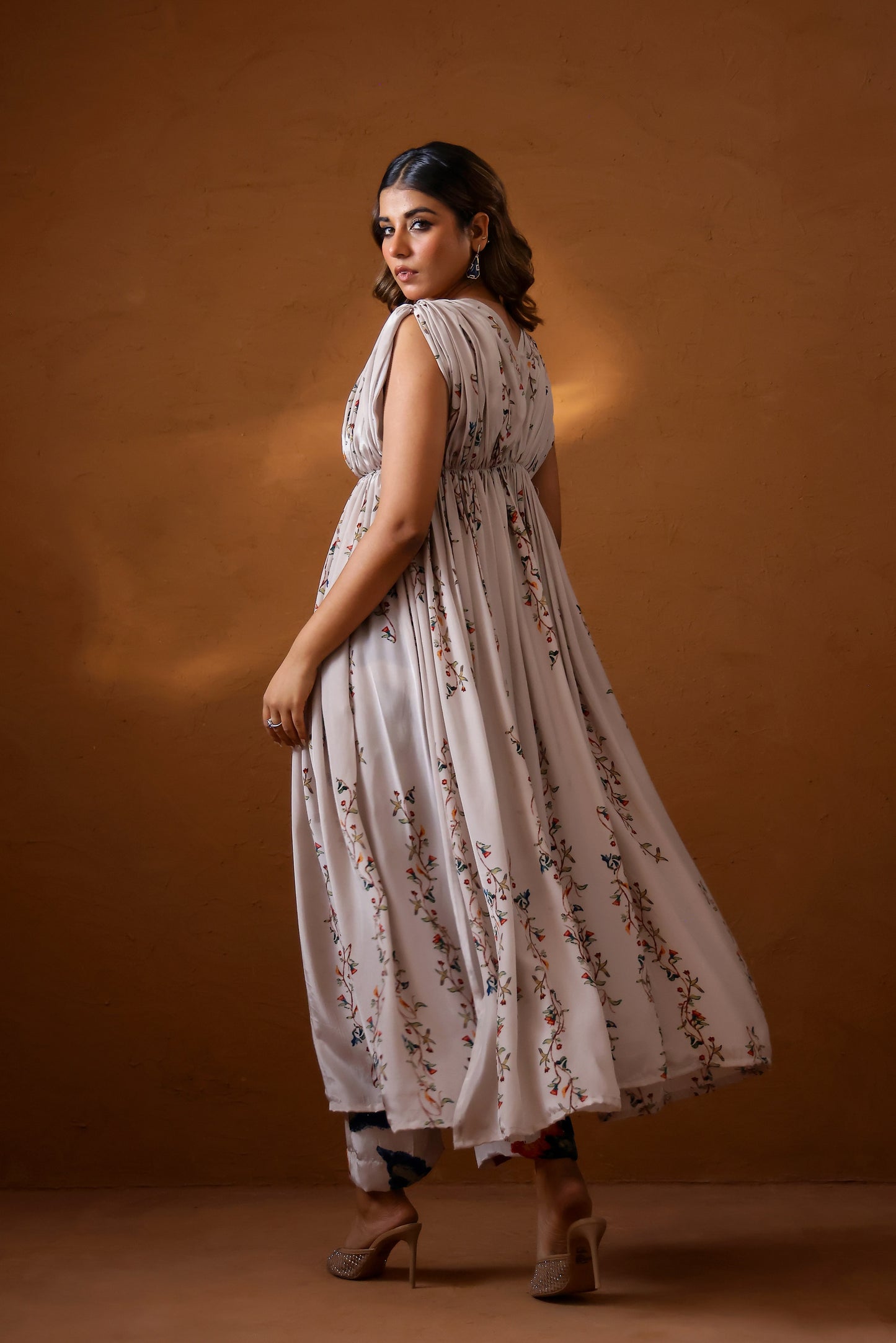 Sepia Hand draped kurta set