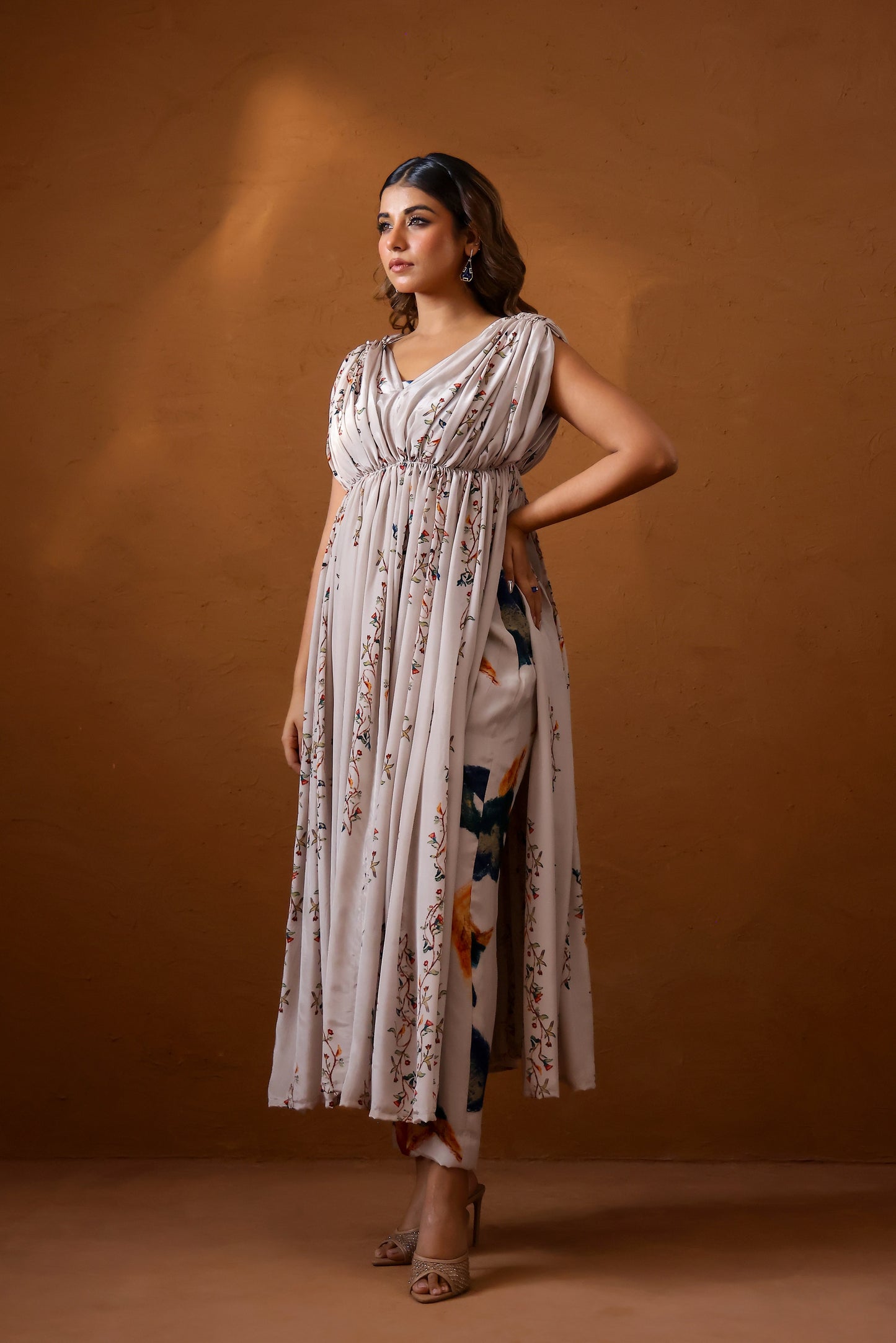 Sepia Hand draped kurta set