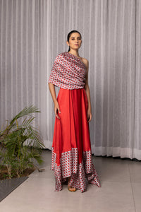 Amaryllis one-shoulder gown - Studio Surbhi