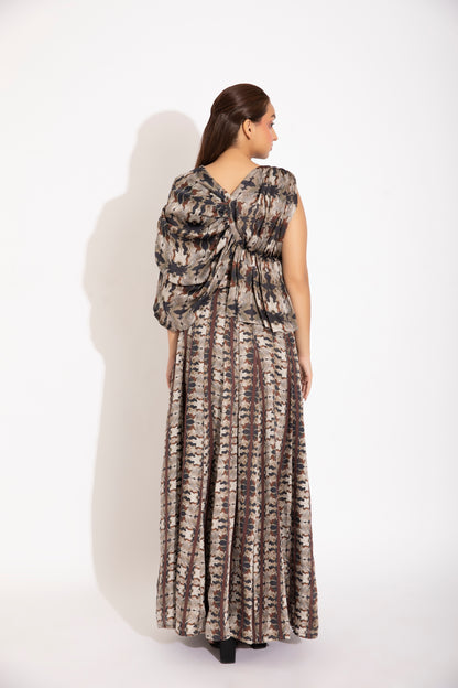 Drape blouse and Skirt