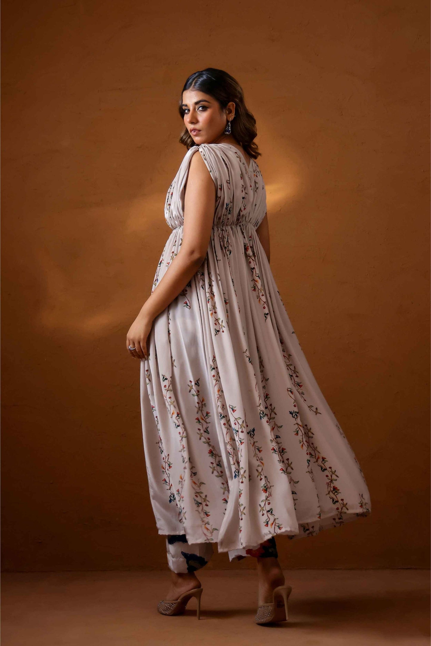 Sepia Hand draped kurta set - Studio Surbhi