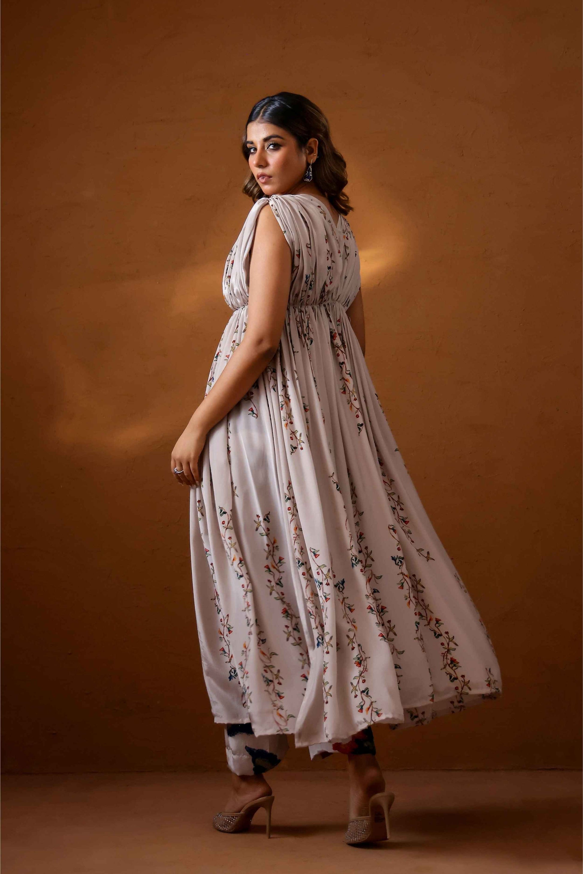 Sepia Hand draped kurta set - Studio Surbhi