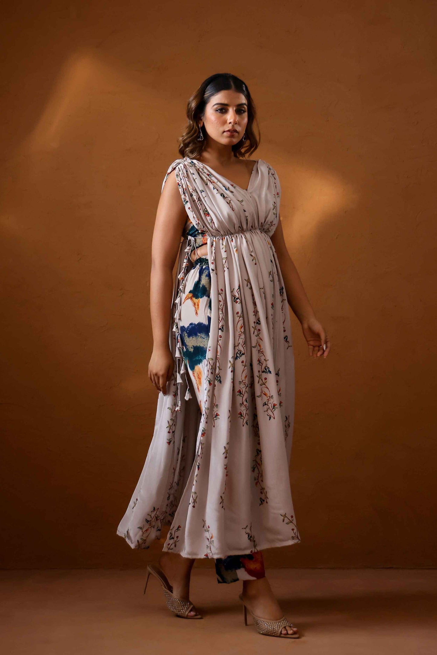 Sepia Hand draped kurta set - Studio Surbhi