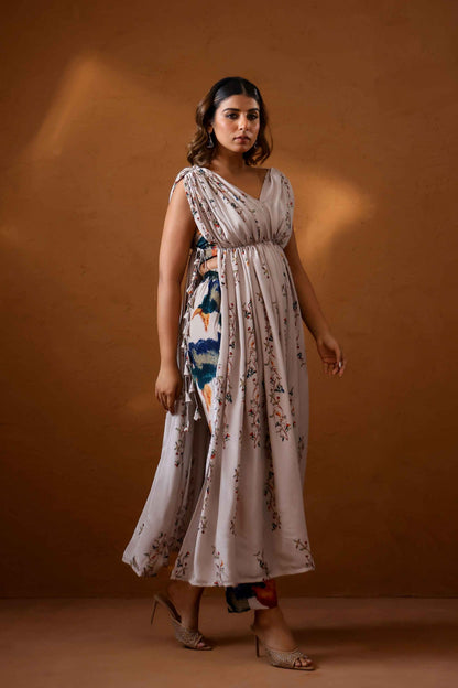 Sepia Hand draped kurta set - Studio Surbhi