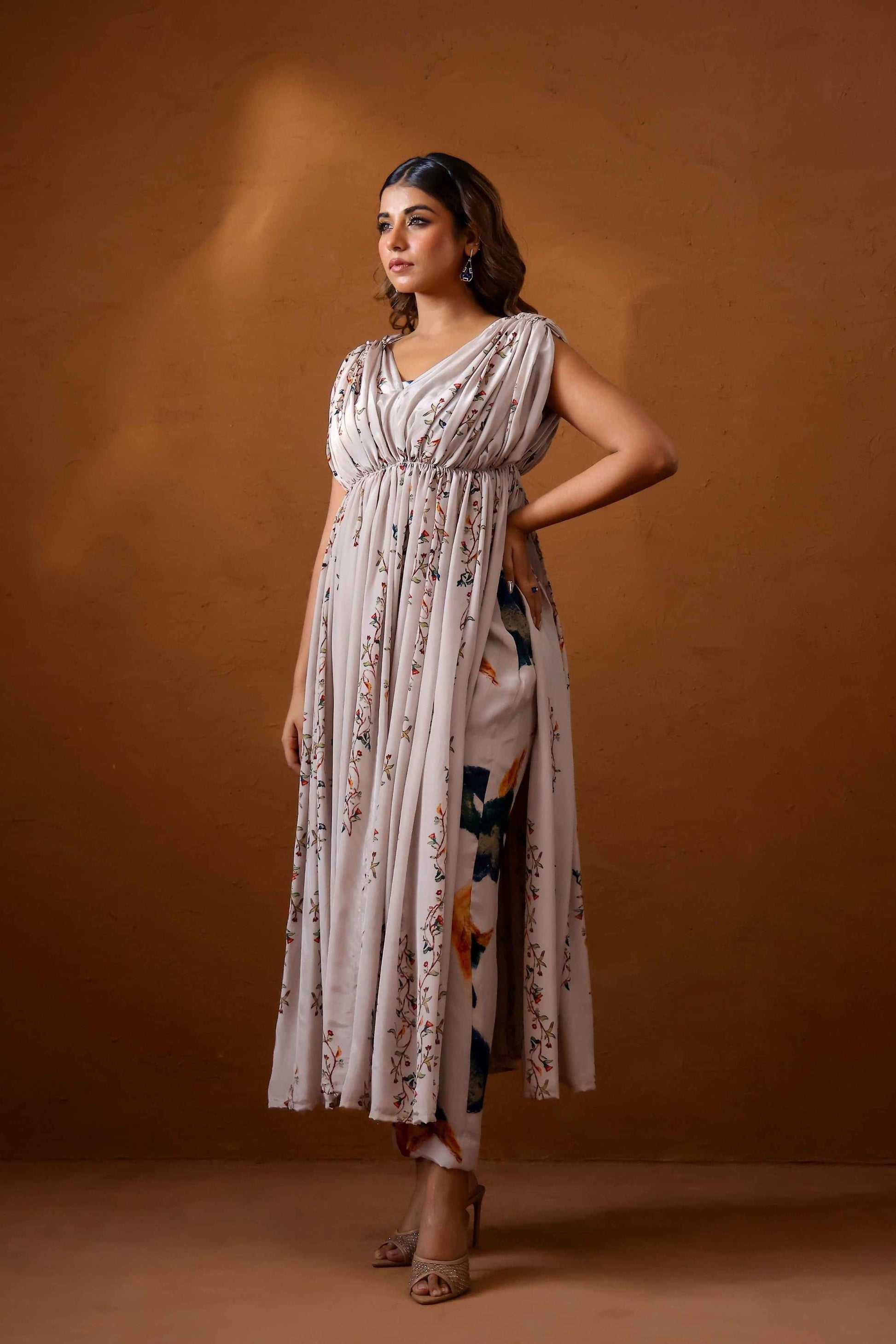 Sepia Hand draped kurta set - Studio Surbhi