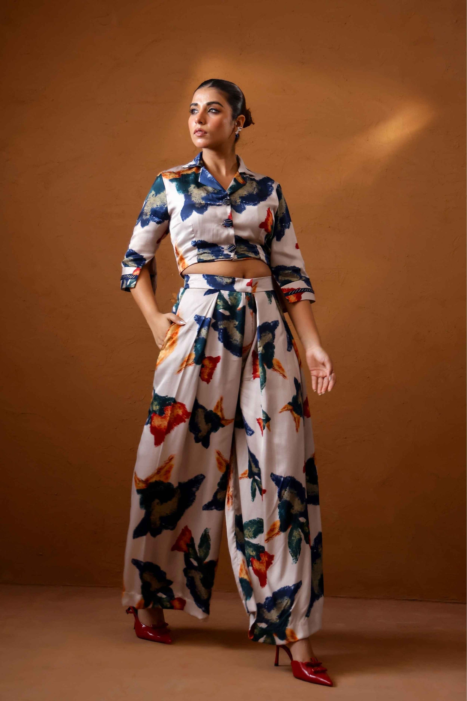 Pardesi shirt paired with pants - Studio Surbhi