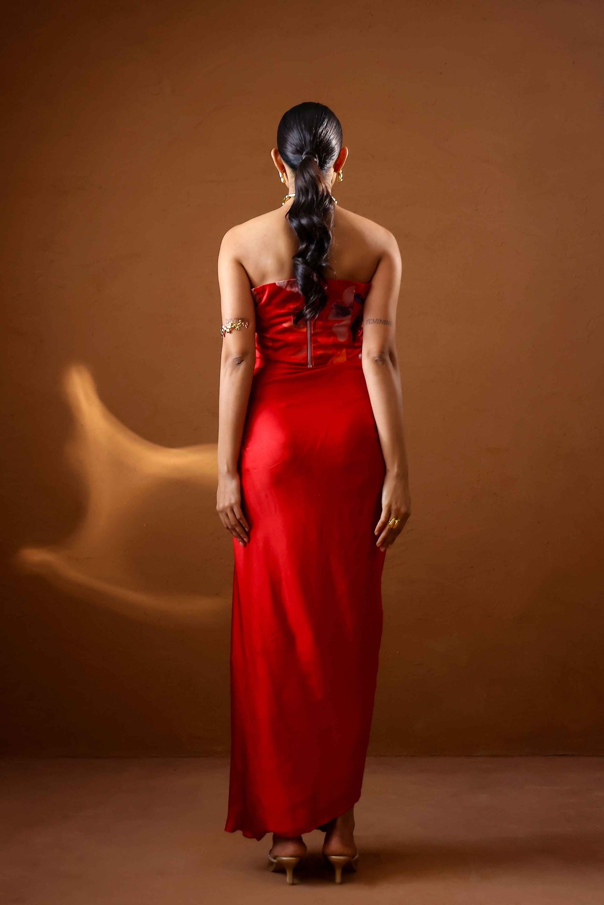 Malabari Embroidered corset with draped skirt - Studio Surbhi