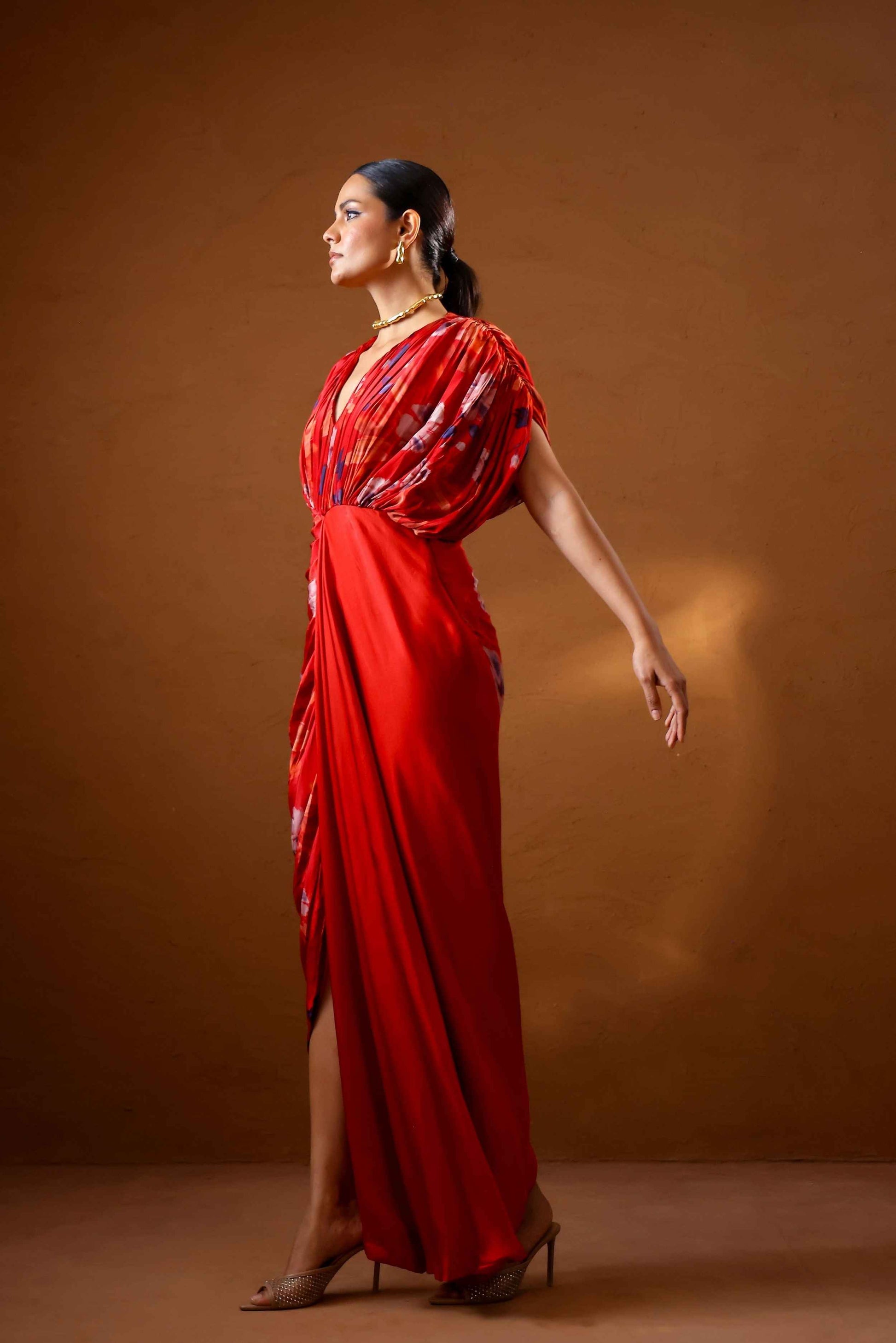 Malabari pluge Kaftan Gown - Studio Surbhi