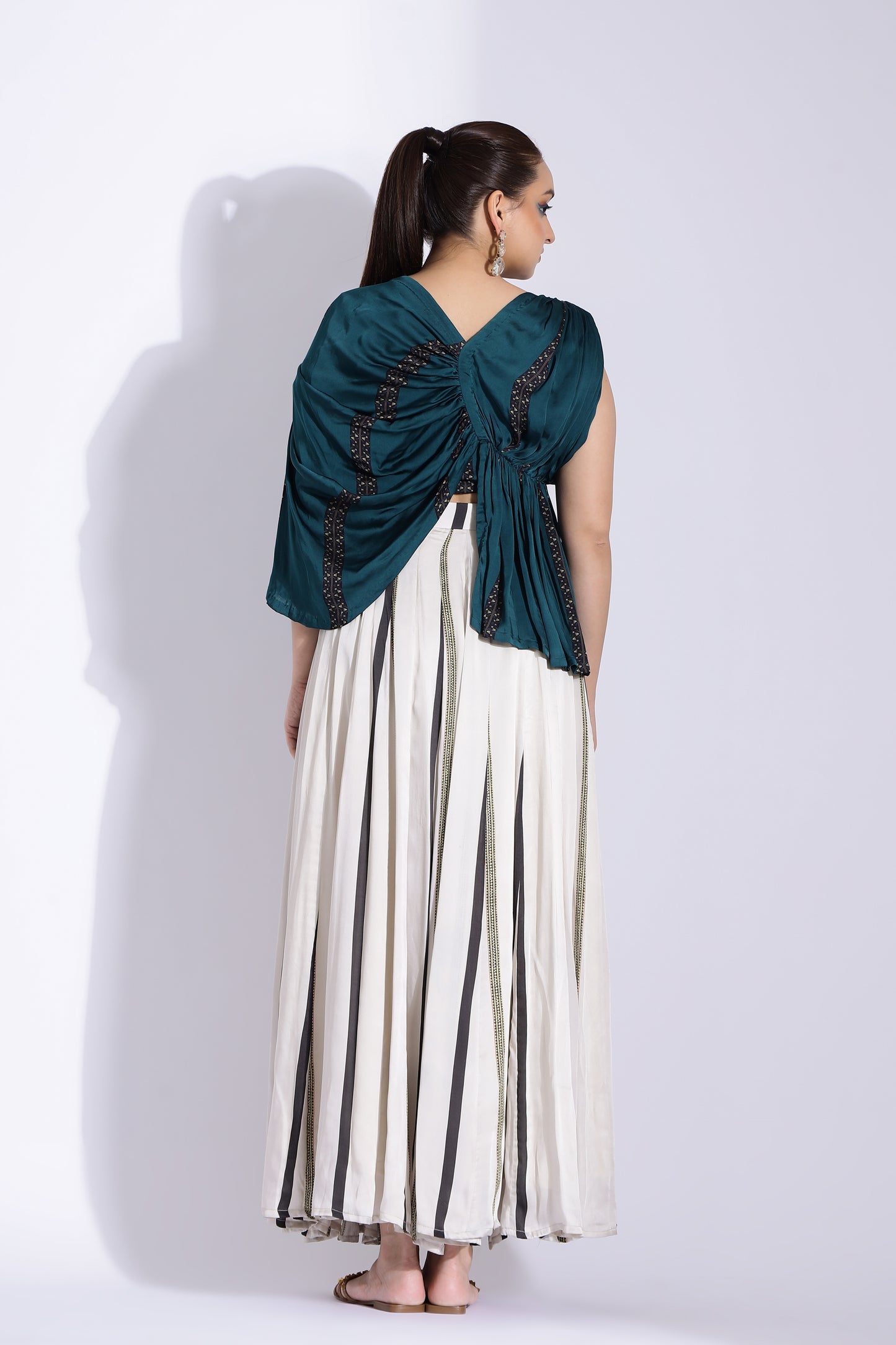 Drape blouse and skirt