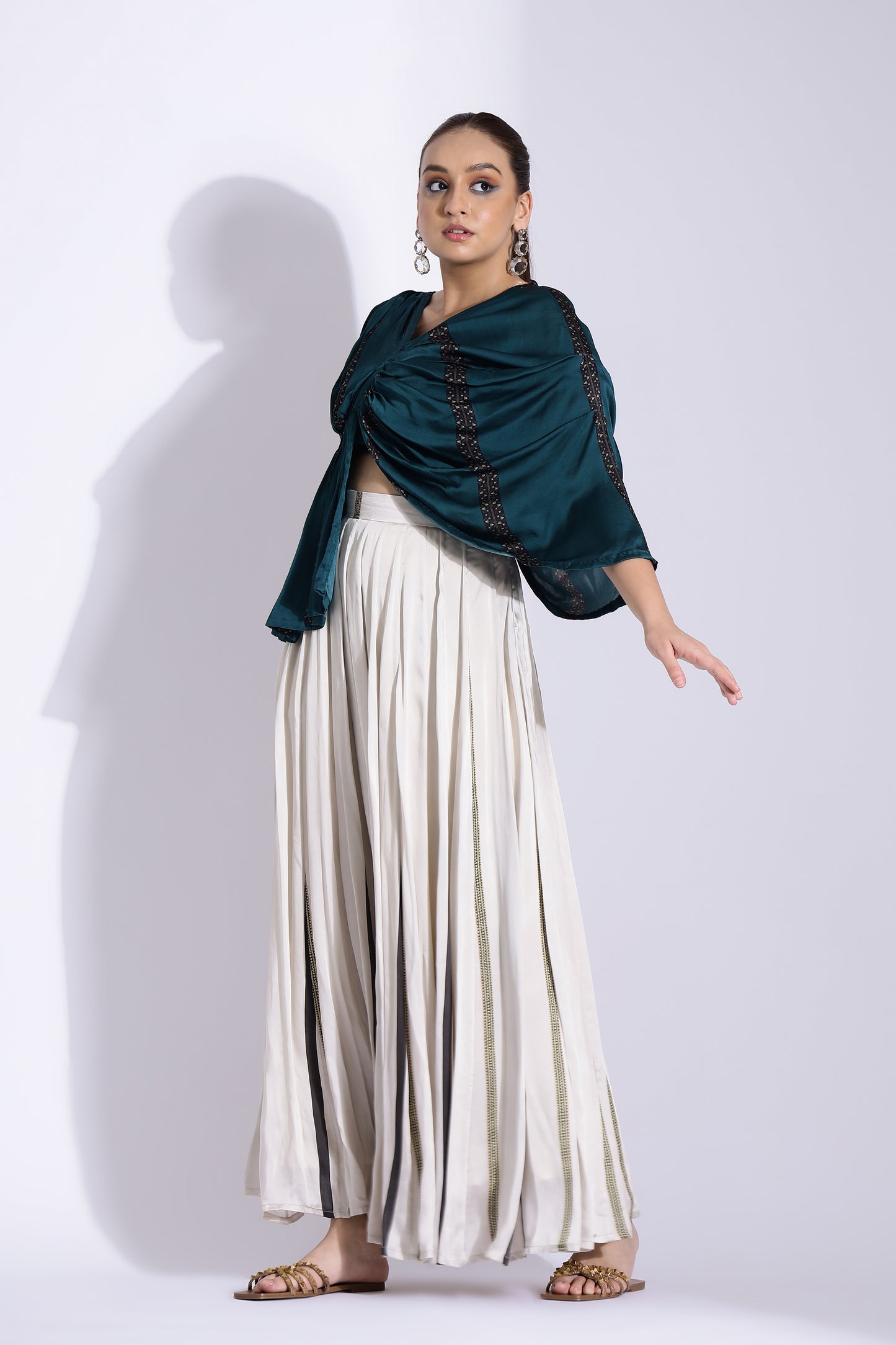 Drape blouse and skirt