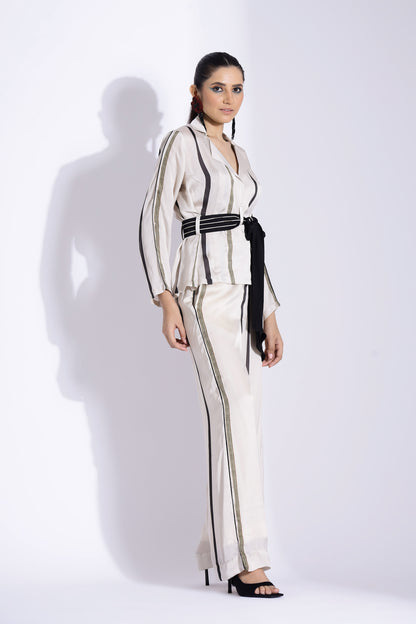 Belted jacket and pants