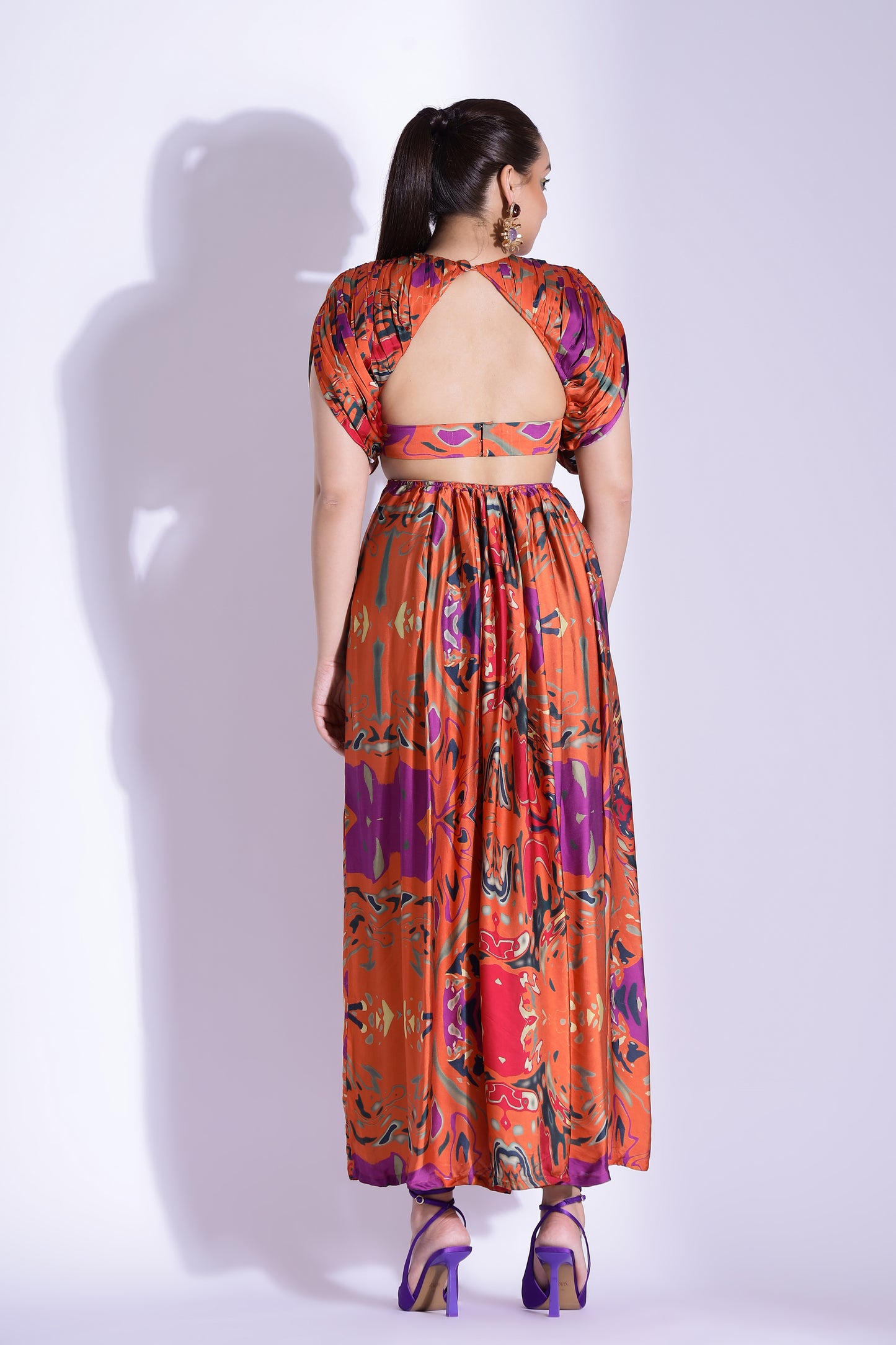 Backless kaftan gown