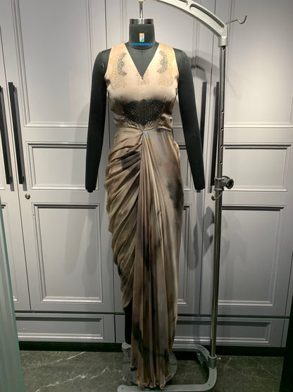 Hand draped embellished gown