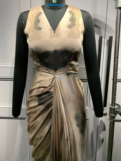 Hand draped embellished gown