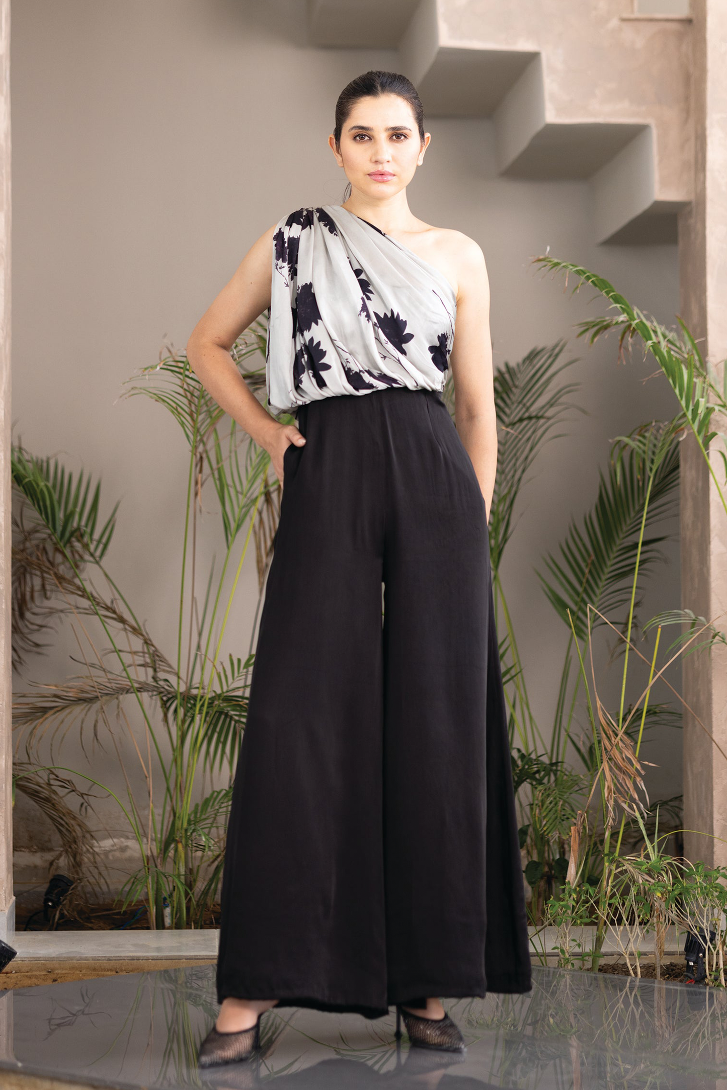 Viola hand draped jumpsuit