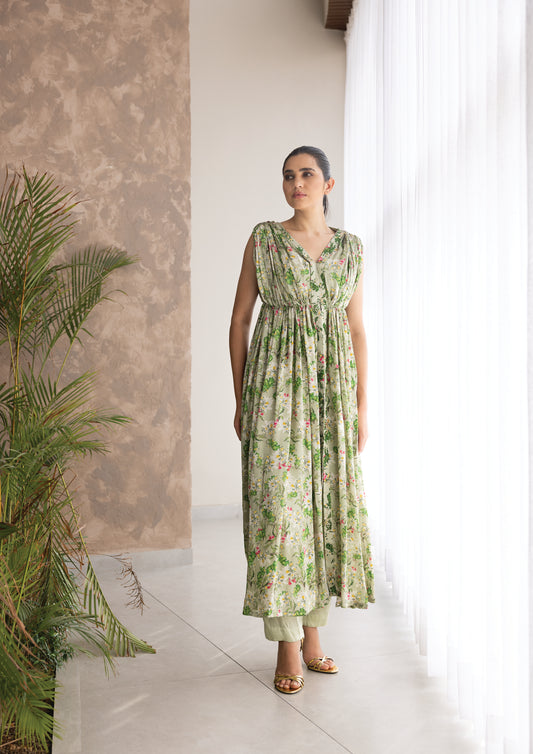 Fiori draped kurta set