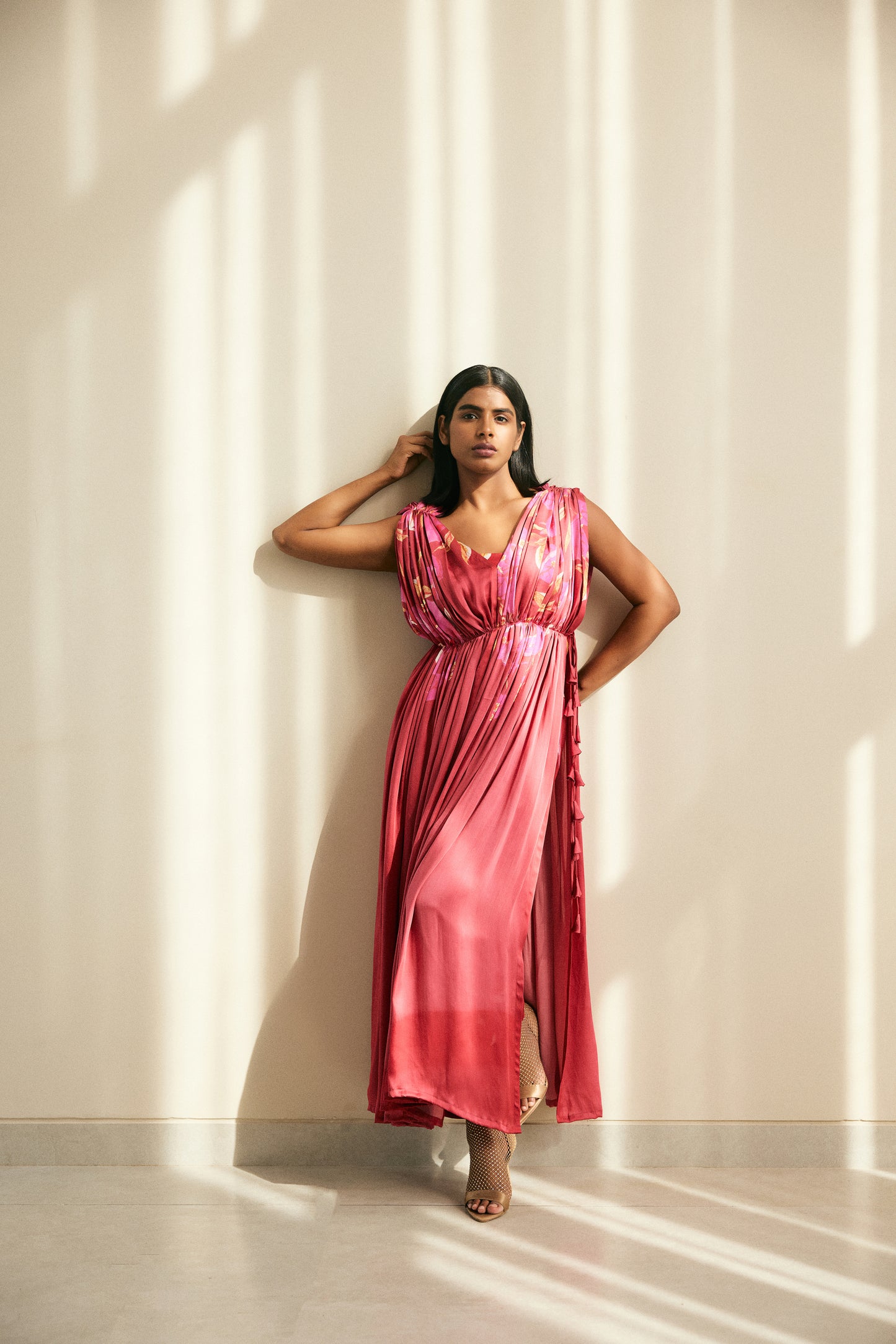 La bougainvillea draped kurta set