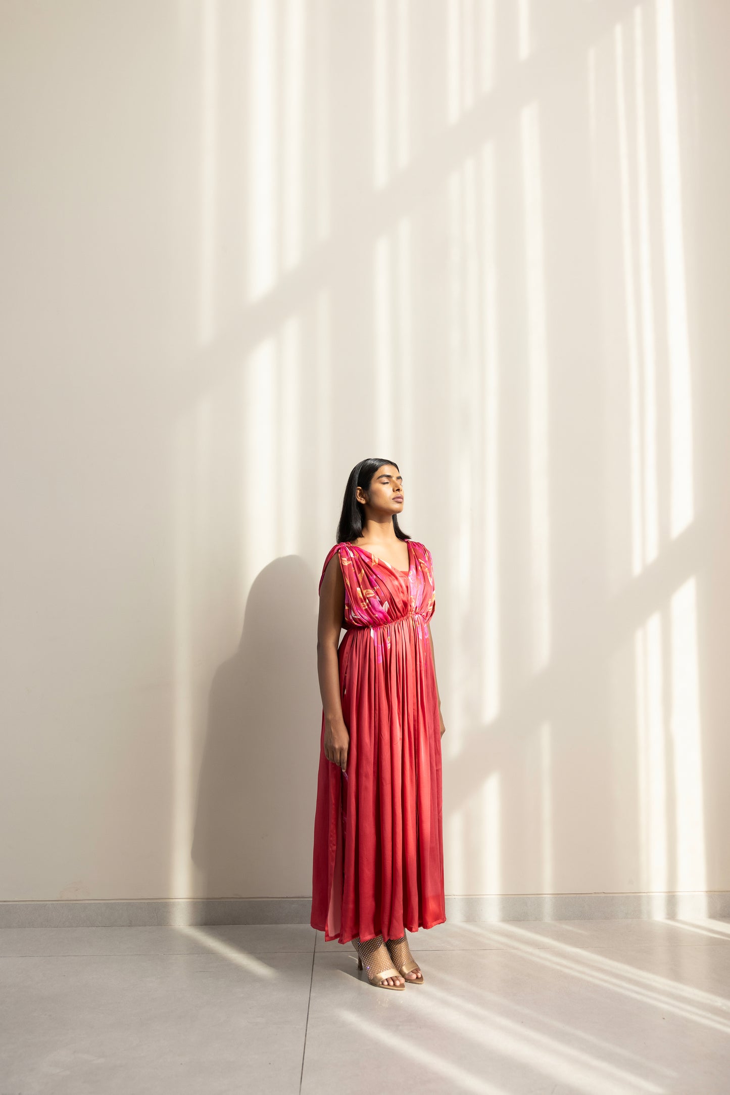 La bougainvillea draped kurta set