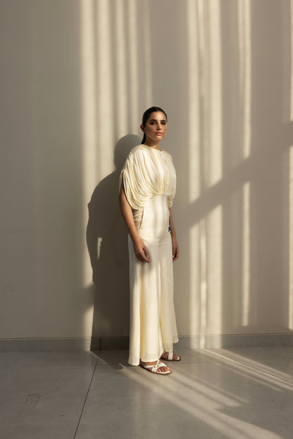 Cobalt hand draped jumpsuit