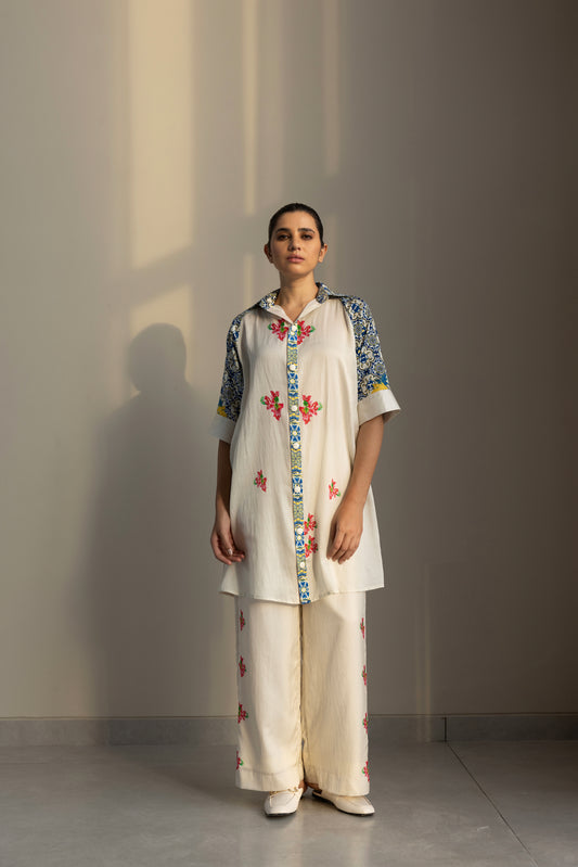 Ceramica placement print kurta set